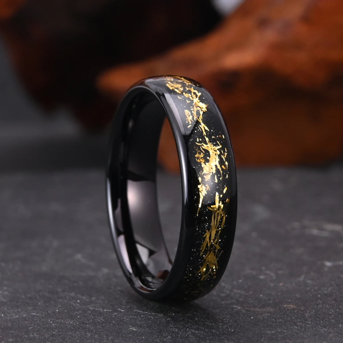 Bague Couple en Tungstène 6 mm, Noire ou Dorée – CLEVI Paris