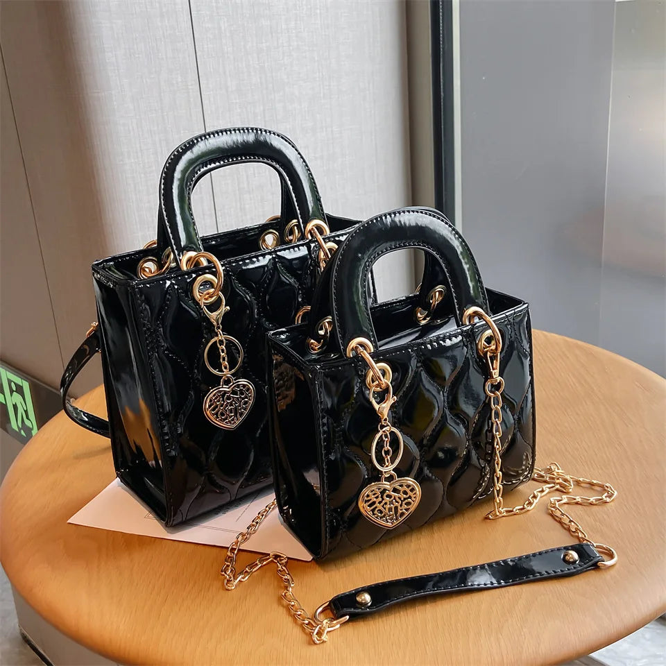 Diana Bag Femme PU Rigide Bandoulière 2 Tailles 3 Coloris Noir Rouge Blanc – CLEVI Paris