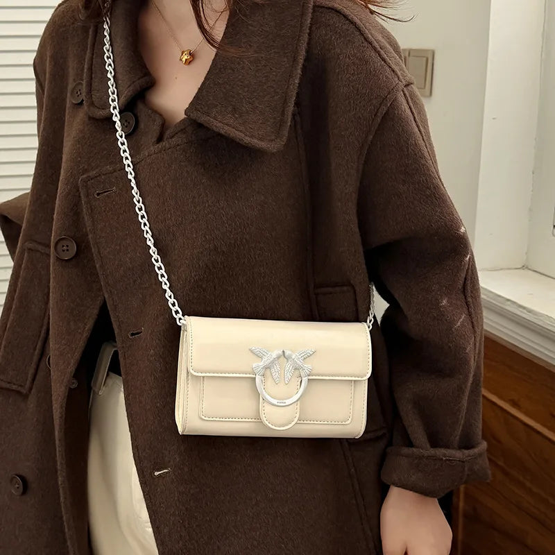 Mini Sac Carré Chaîne Femme Rétro Bandoulière Réglable – CLEVI Paris