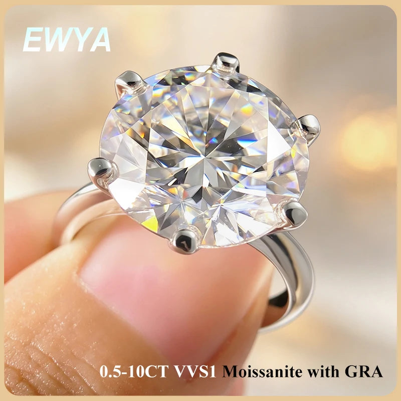 Bague Fiançailles Moissanite D Color GRA Argent 925 – CLEVI Paris