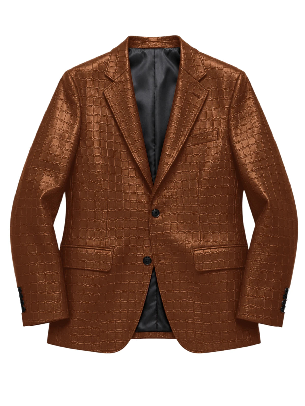 Blazer homme simili cuir crocodile à 2 boutons – CLEVI Paris