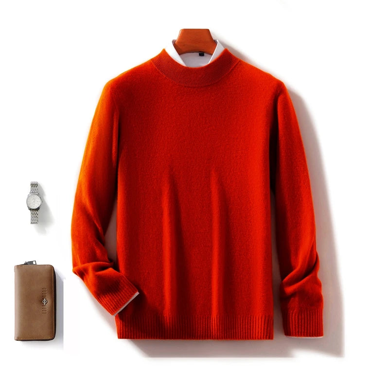 Pull homme en laine à col montant – CLEVI Paris