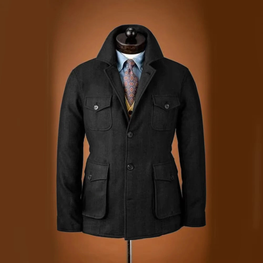 Veste homme en laine mélangée, 4 poches – CLEVI Paris