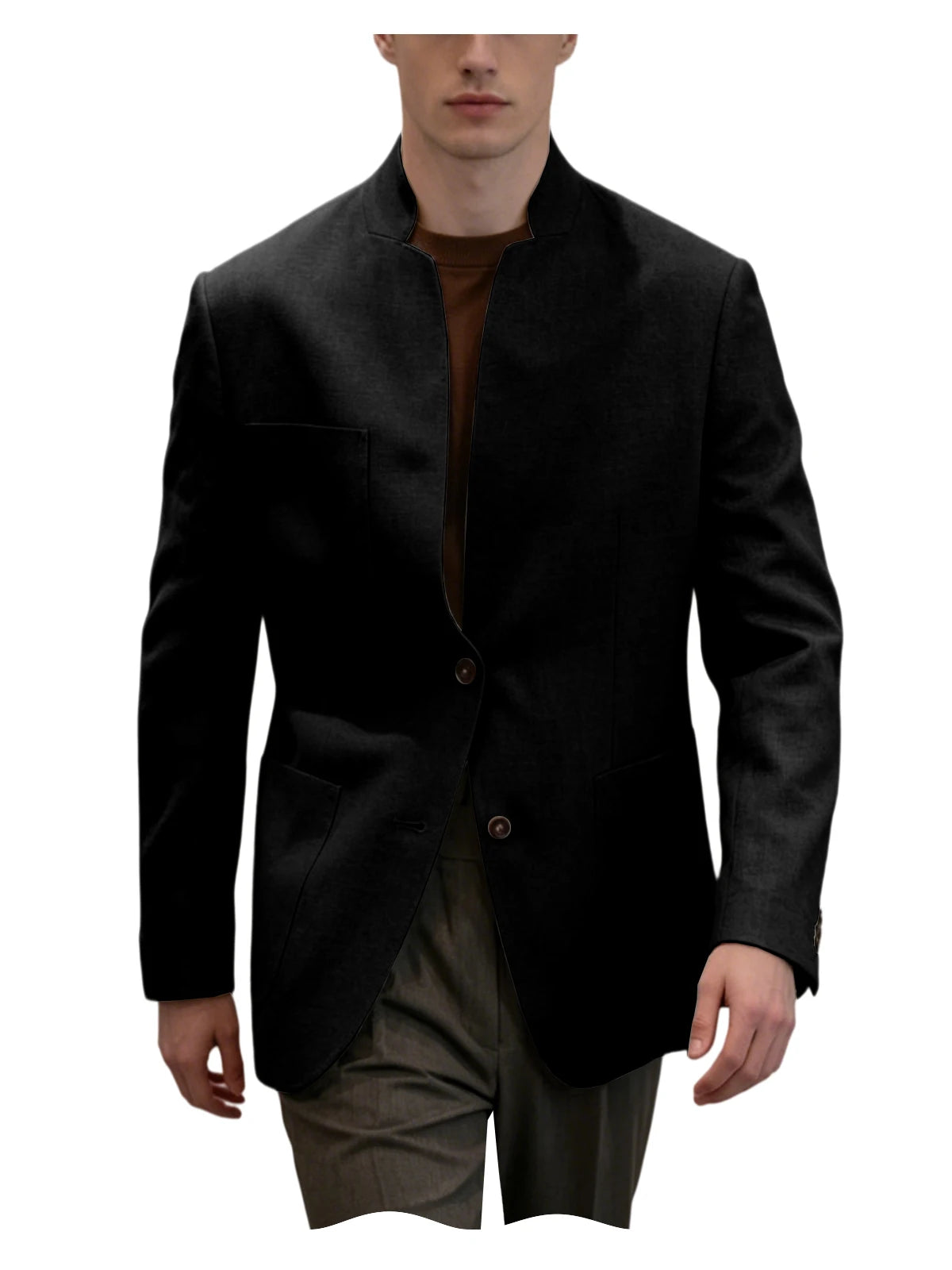 Blazer homme en lin – Col montant – CLEVI Paris