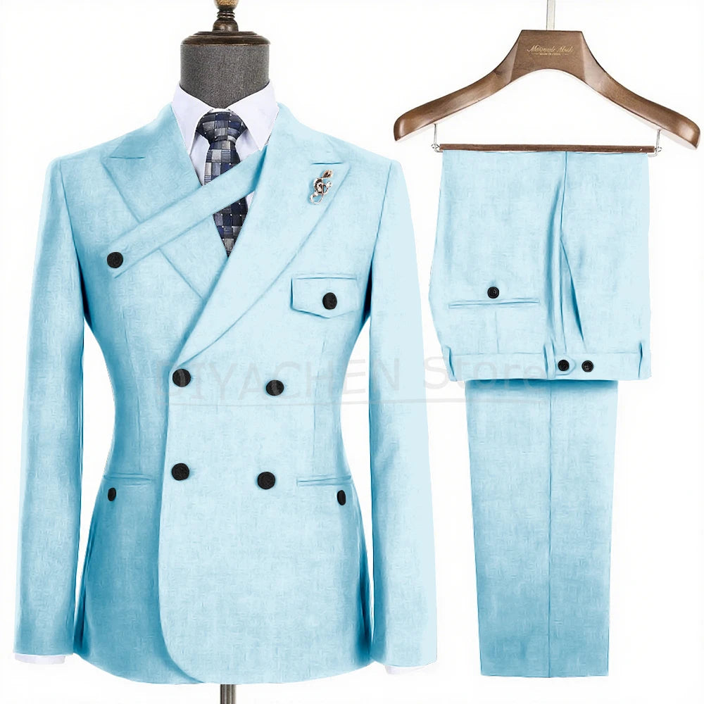 Costume homme croisé à revers pointus – CLEVI Paris