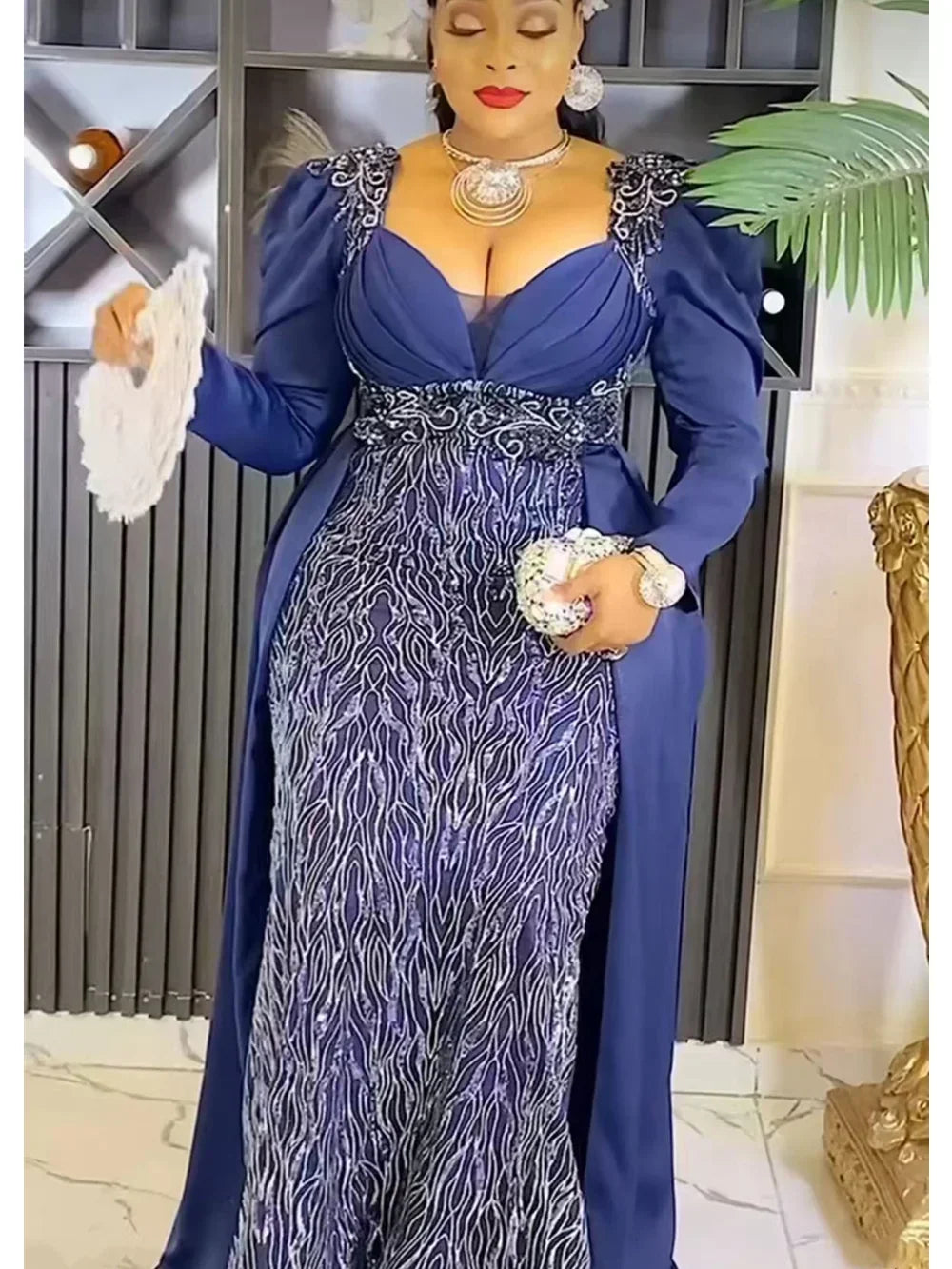 Robe longue africaine de fête – CLEVI Paris