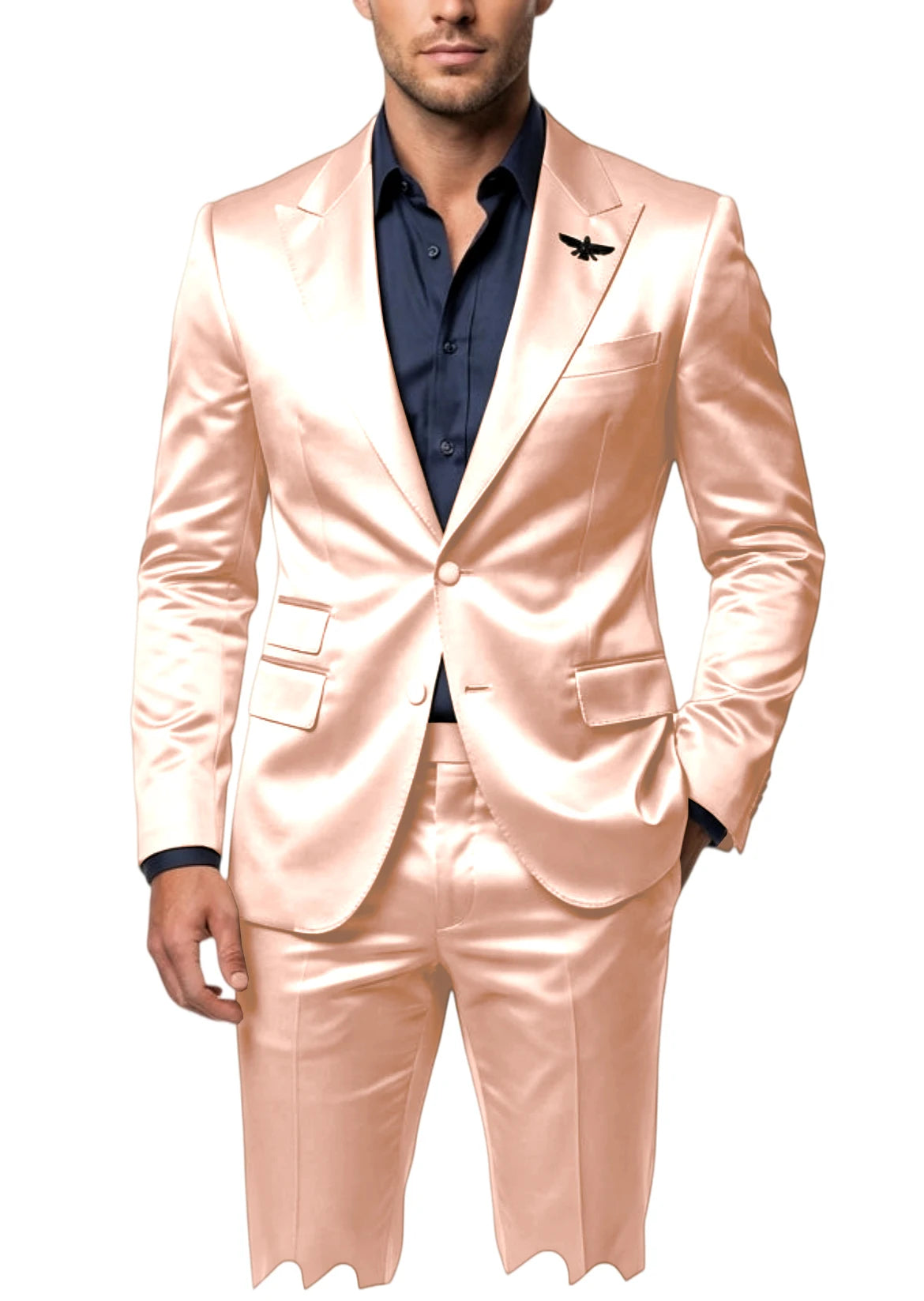 Costume homme 2 pièces en satin – CLEVI Paris