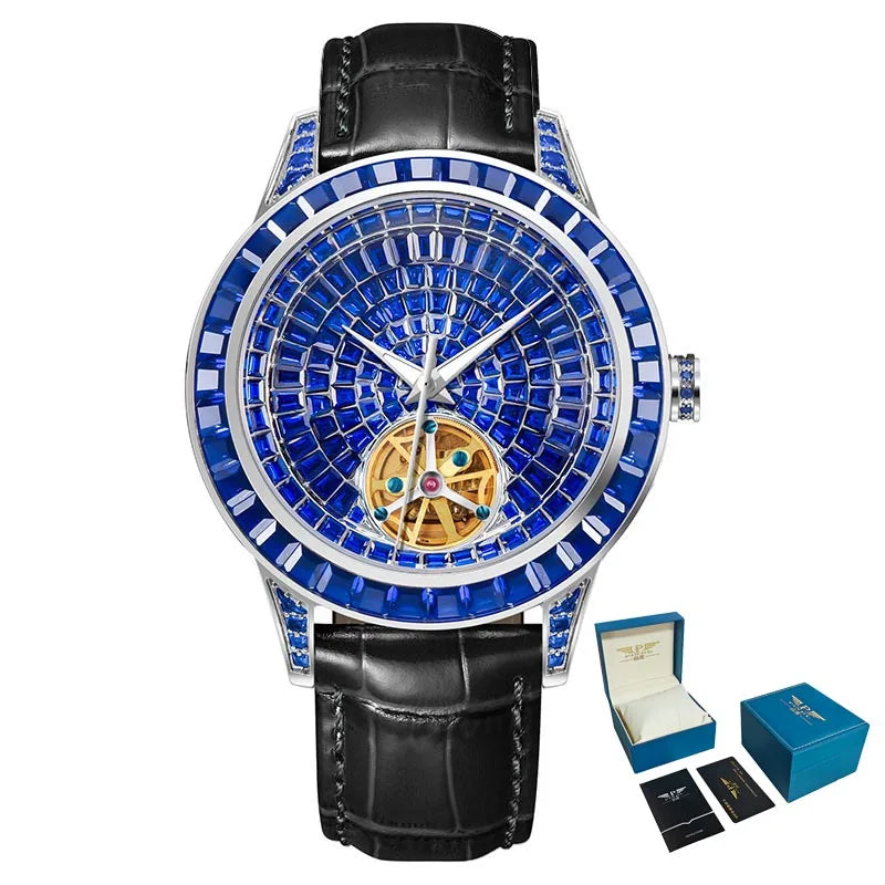 PINDU Montre Automatique Homme Squelette Lumineux Acier Couronne Vissée 40mm – CLEVI Paris