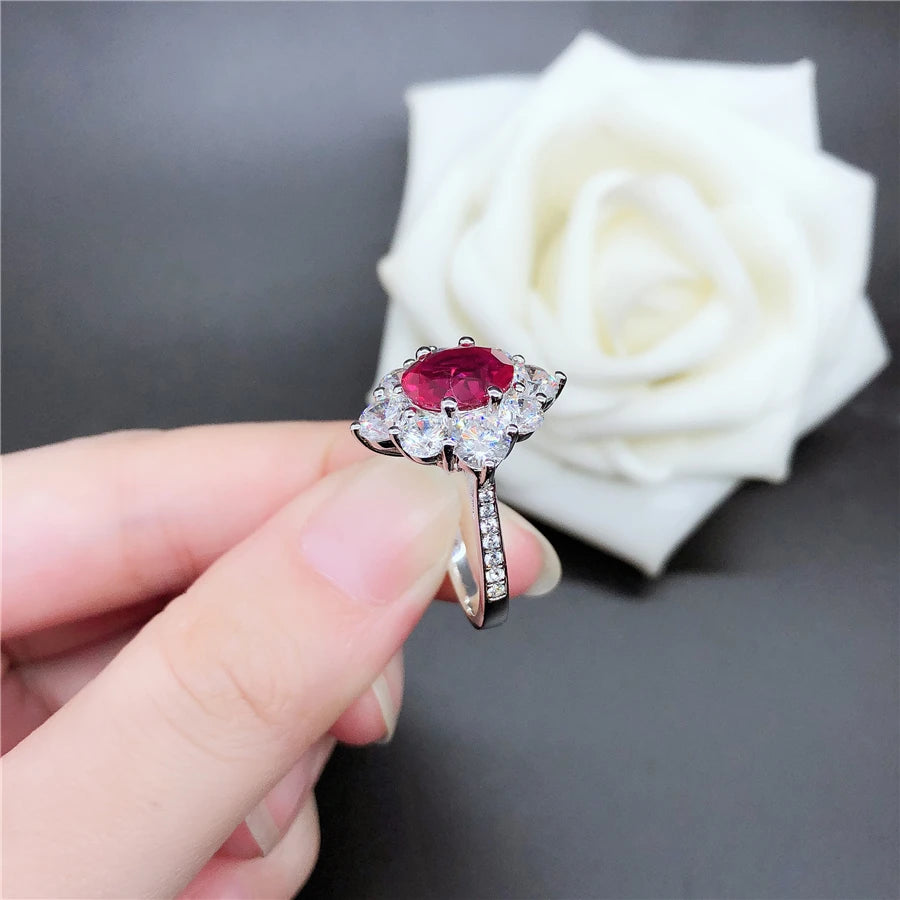 Bague Femme Rubis 2 Carats Or Blanc 18K – CLEVI Paris