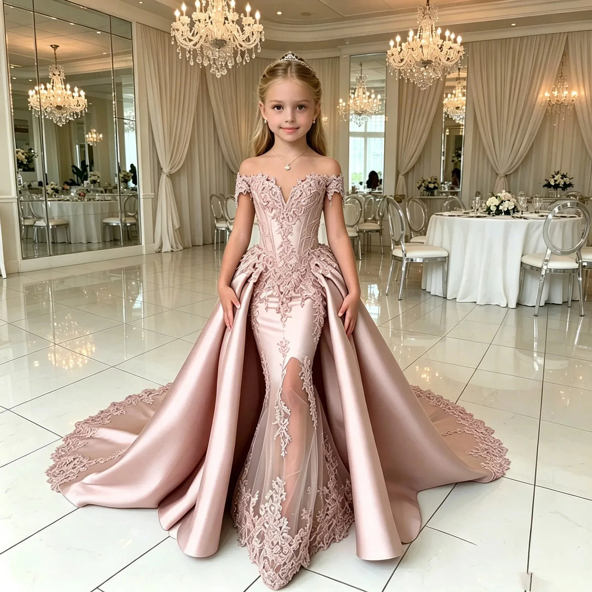 Robe cérémonie fille style princesse – CLEVI Paris