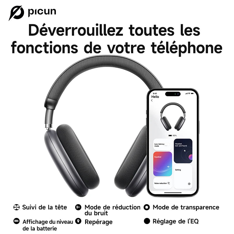 Casque ANC Picun F8 Pro Bluetooth 5.4 – CLEVI Paris