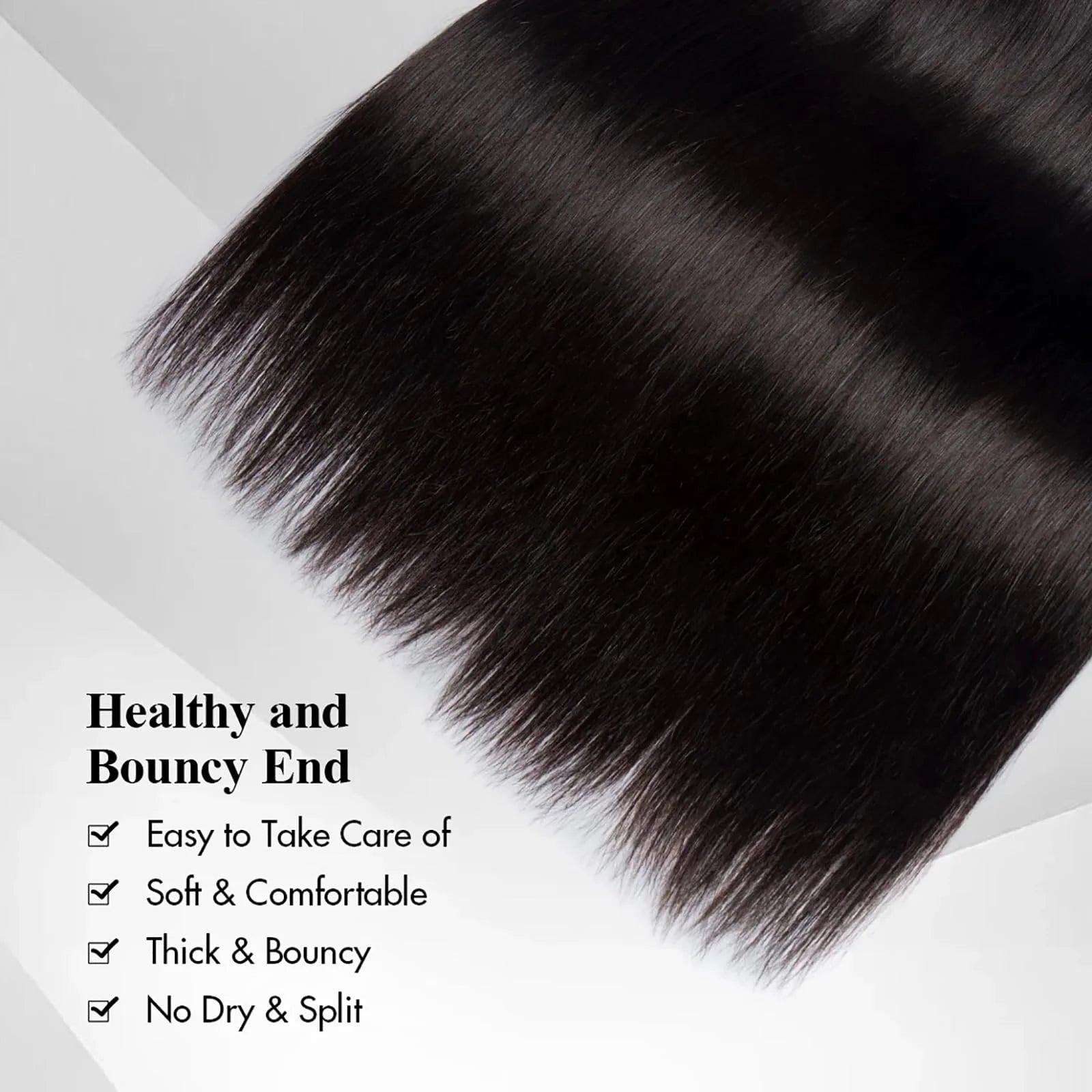 Extensions Bone Straight Cheveux Péruviens Vierges 15A – Bundles 1/2/3/4 Pcs – CLEVI Paris