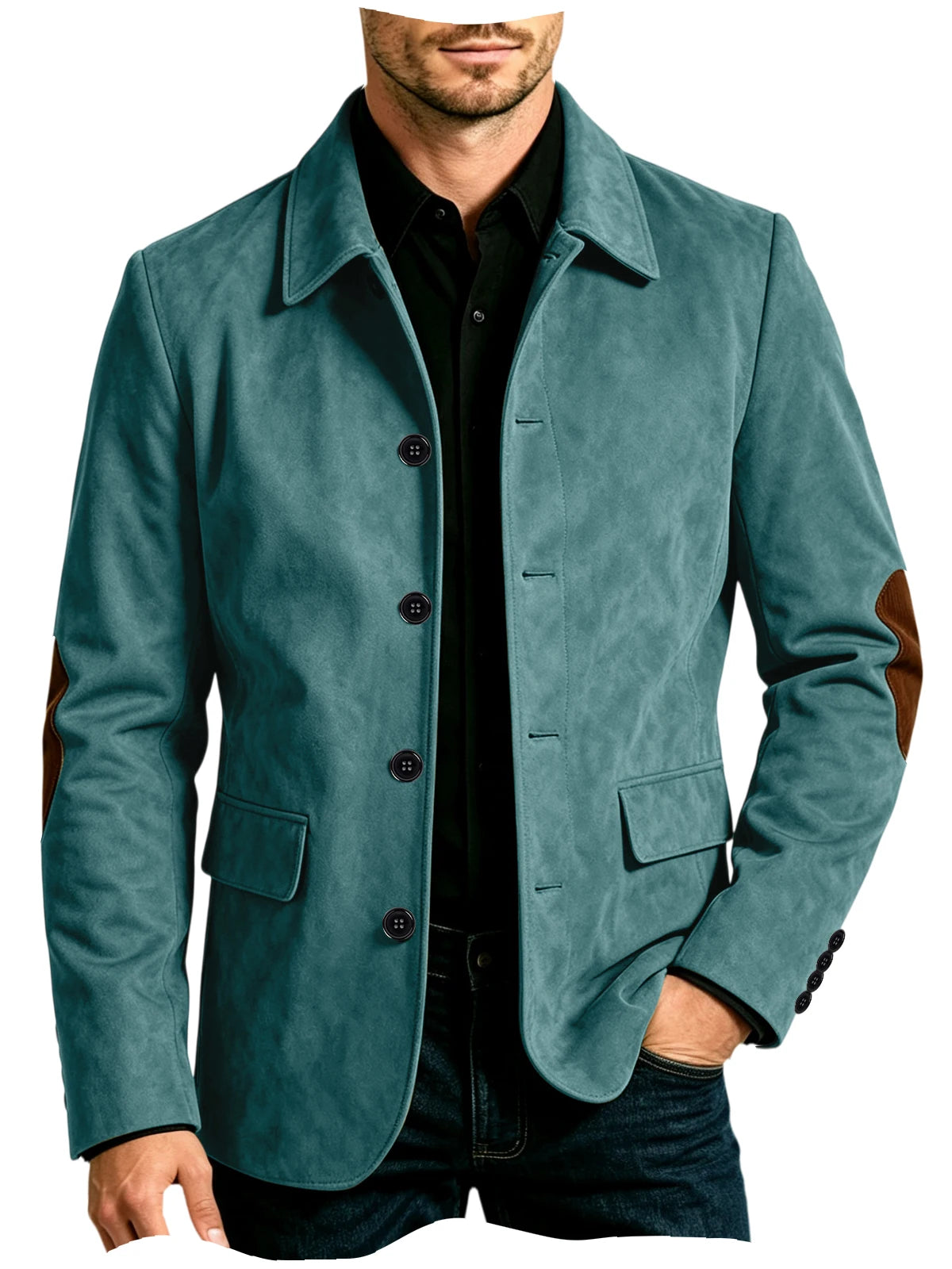 Blazer homme effet daim à coudières – CLEVI Paris