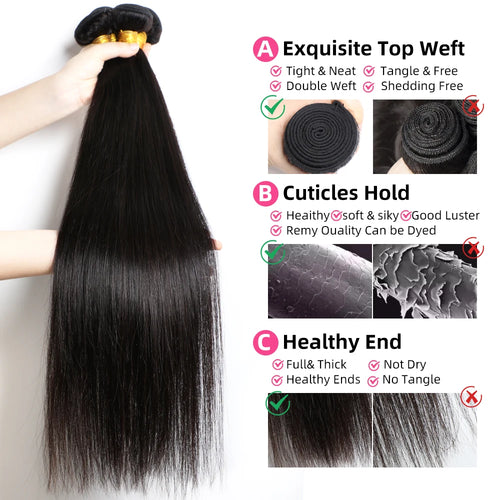 Bundles lisses brésiliens, cheveux humains – CLEVI Paris