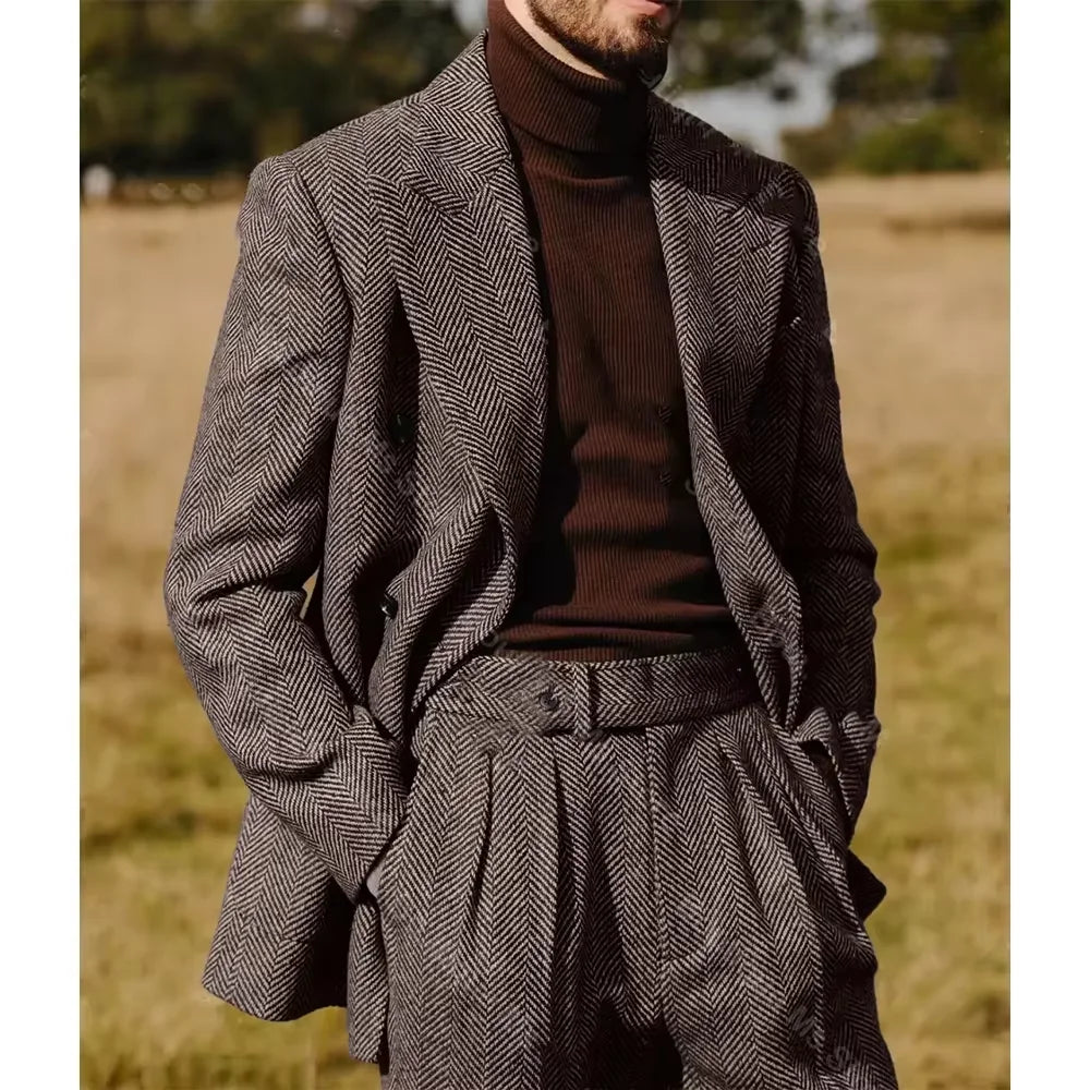 Costume homme à chevrons 2 pièces – CLEVI Paris