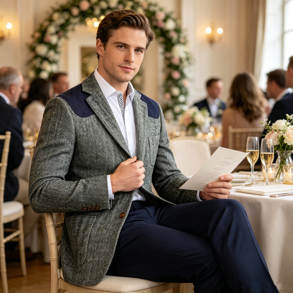 Blazer homme à chevrons vintage – CLEVI Paris