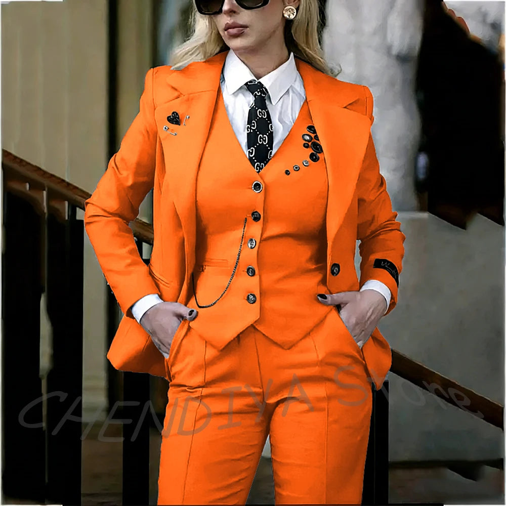 Tailleur pantalon femme à col châle – CLEVI Paris