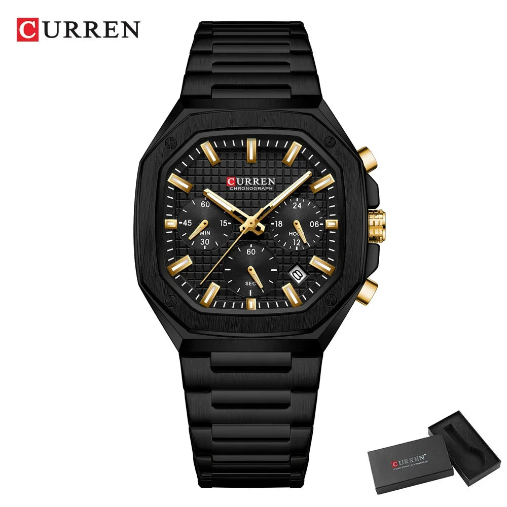 Montre Quartz Homme CURREN 8459 – Sport Luxe, Acier Inoxydable & Étanche | 8 Coloris