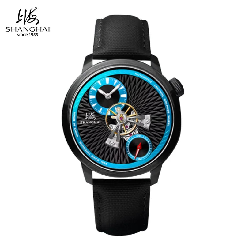 Montre Homme Mécanique Automatique Volant Central Sky Dome Verre Saphir Sphérique Étanche 5 Bars – CLEVI Paris