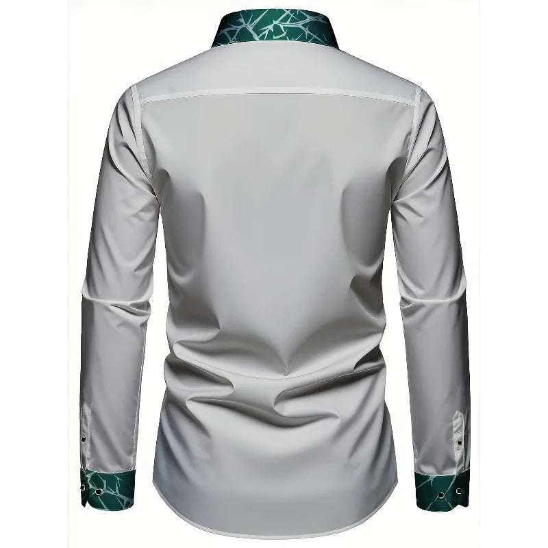 Chemise homme élégante imprimée à manches longues – CLEVI Paris