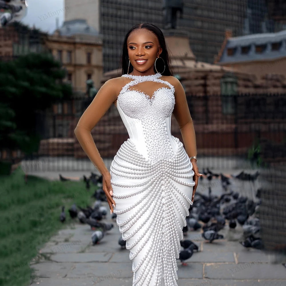 Robe de mariée sirène à perles – CLEVI Paris