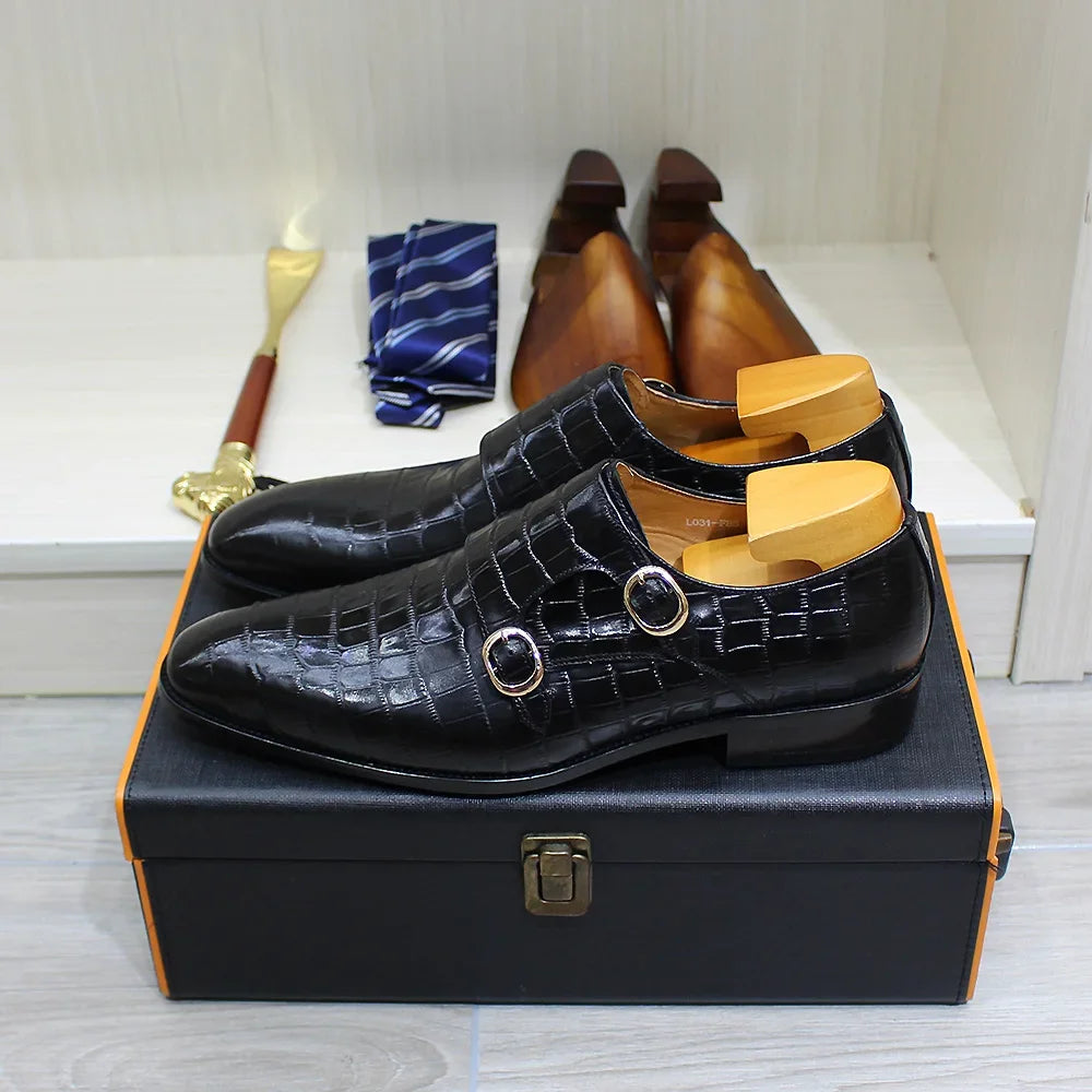 Chaussures homme en cuir à double boucle – CLEVI Paris