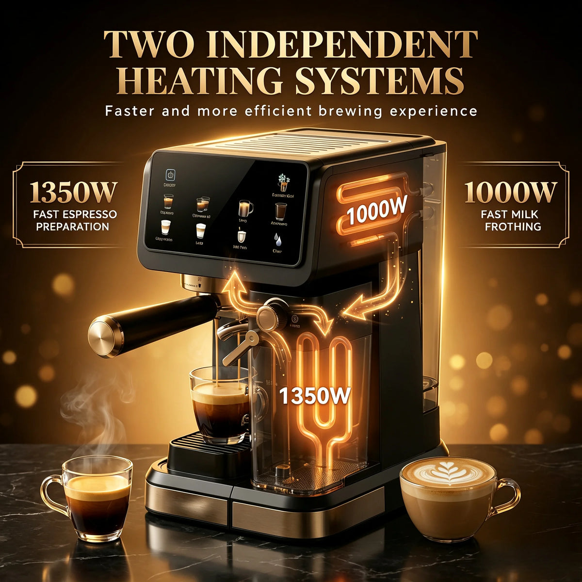 Machine expresso 20 bars, mousseur à lait auto – CLEVI Paris