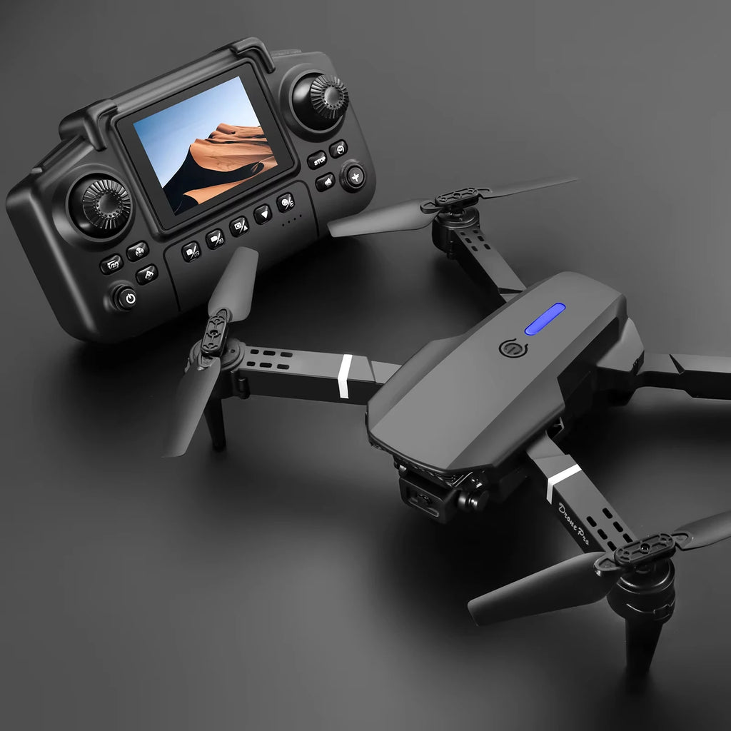 Drone E88 Pro Double Caméra 4K/8K – GPS, Écran Intégré, Pliable, 27 min de Vol – CLEVI Paris