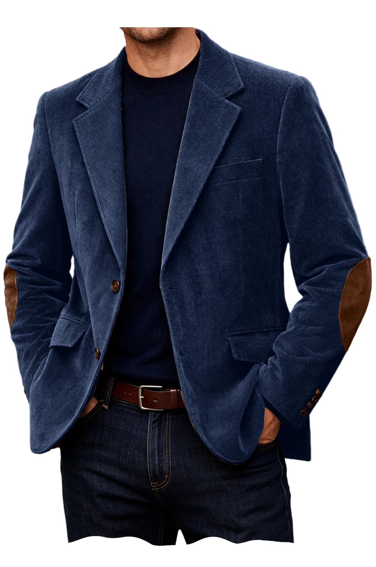 Blazer homme en velours côtelé à coudières – CLEVI Paris
