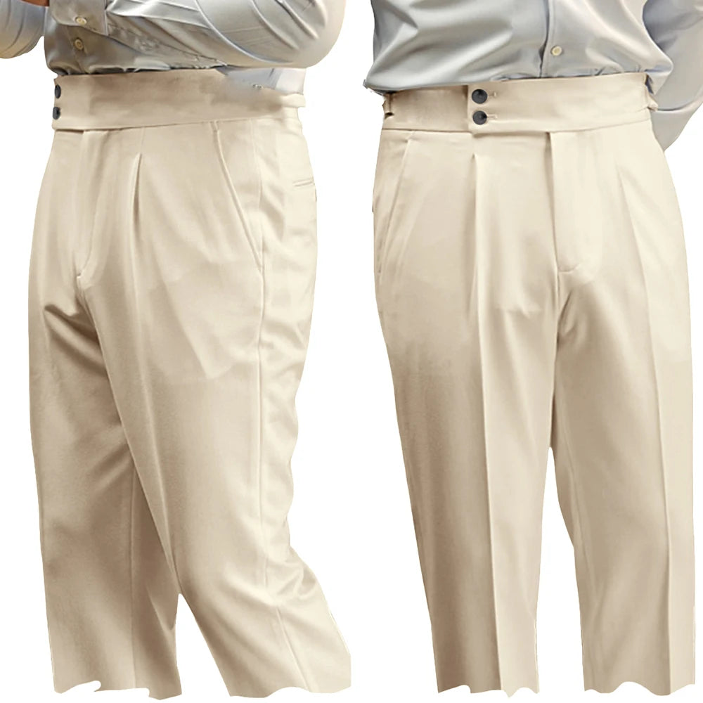 Pantalon Costume Homme Taille Haute – CLEVI Paris