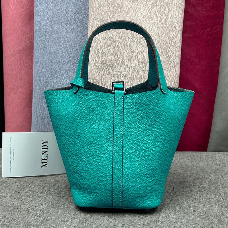 Sac Seau Cuir Togo Véritable Femme 2 Tailles Quincaillerie Or/Argent – CLEVI Paris