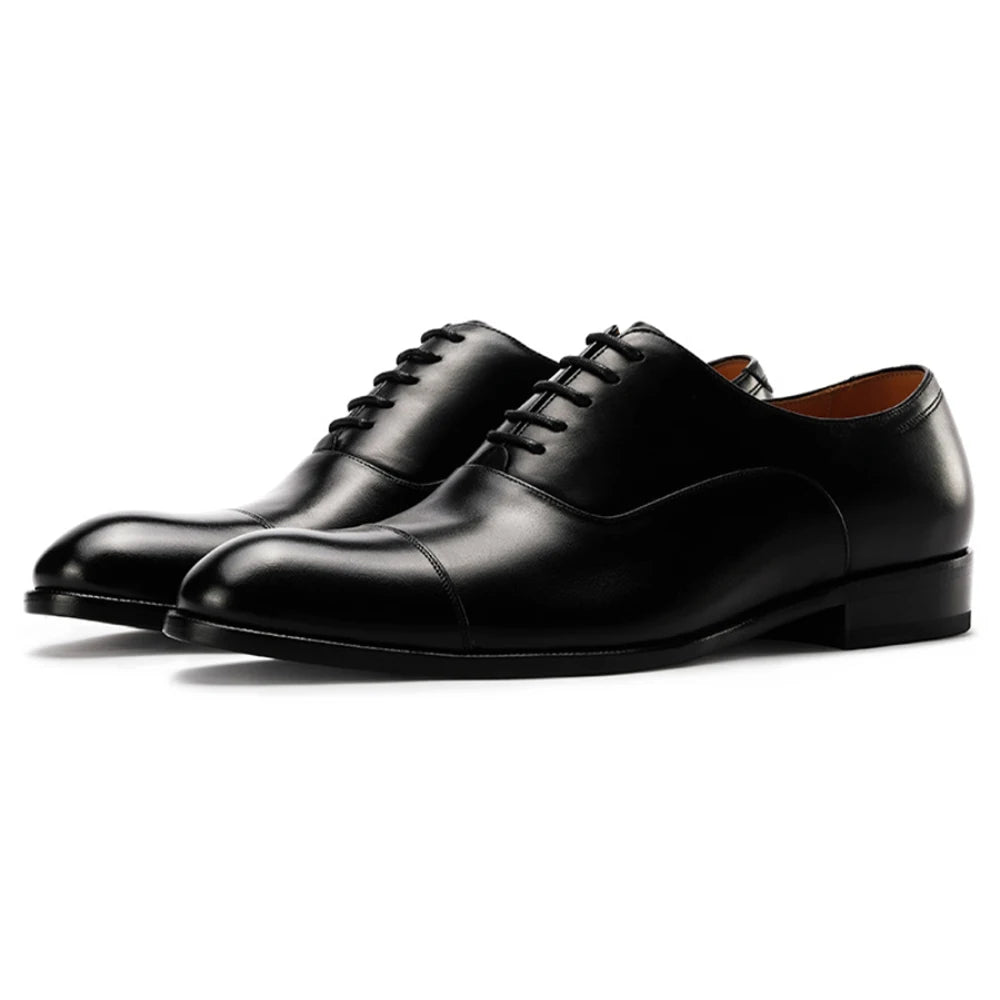Oxford Homme Cuir Pleine Fleur Fait Main Lacets Bout Rond Imperméable | Bureau Classique EU 40-46