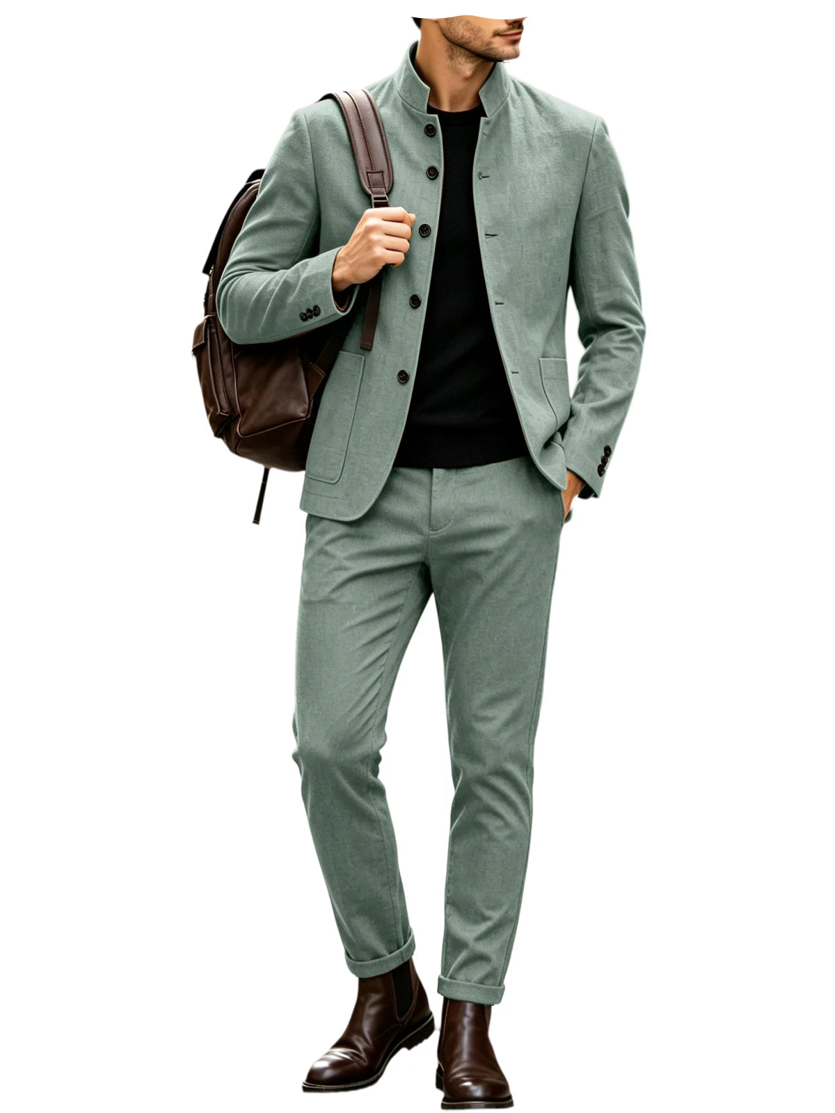 Costume homme 2 pièces col montant – CLEVI Paris