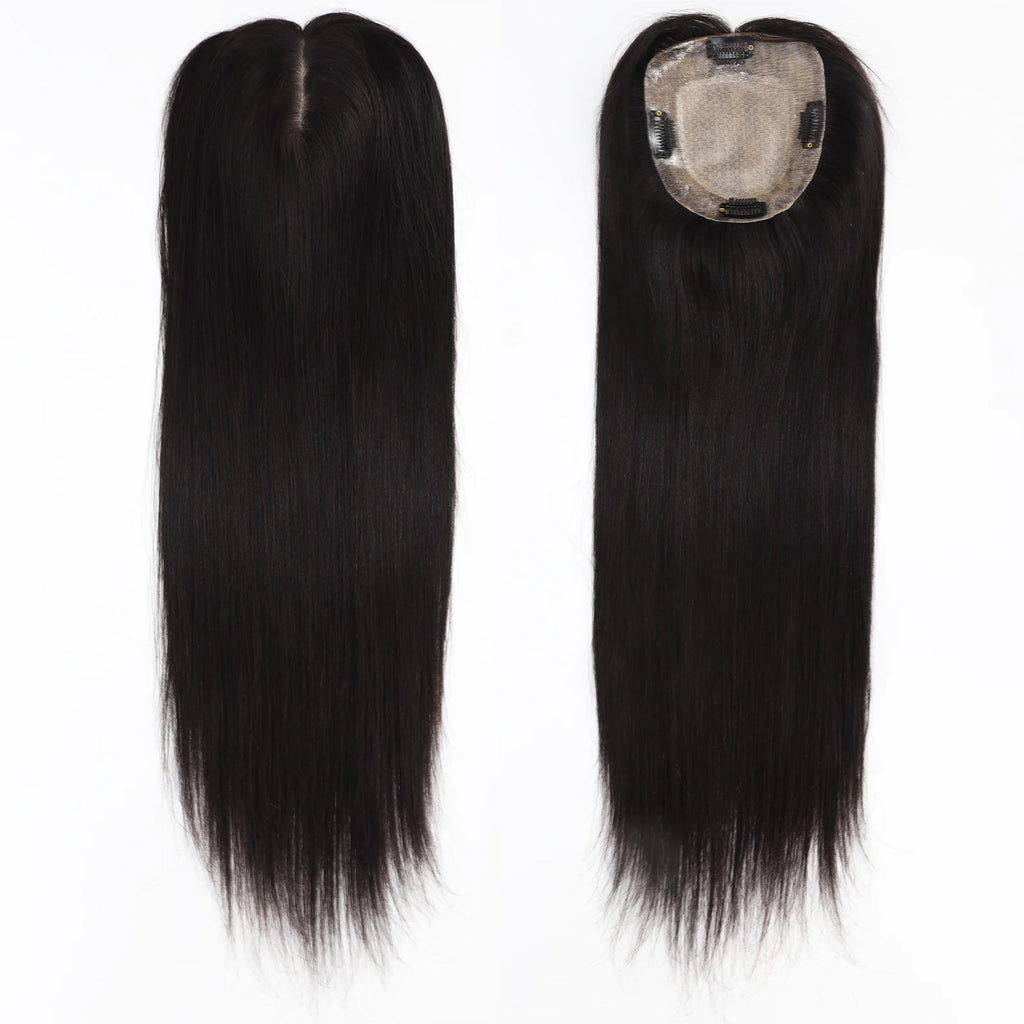 Topper Capillaire Femme Base Soie Cheveux Humains Remy Brésiliens 150% Clips – CLEVI Paris