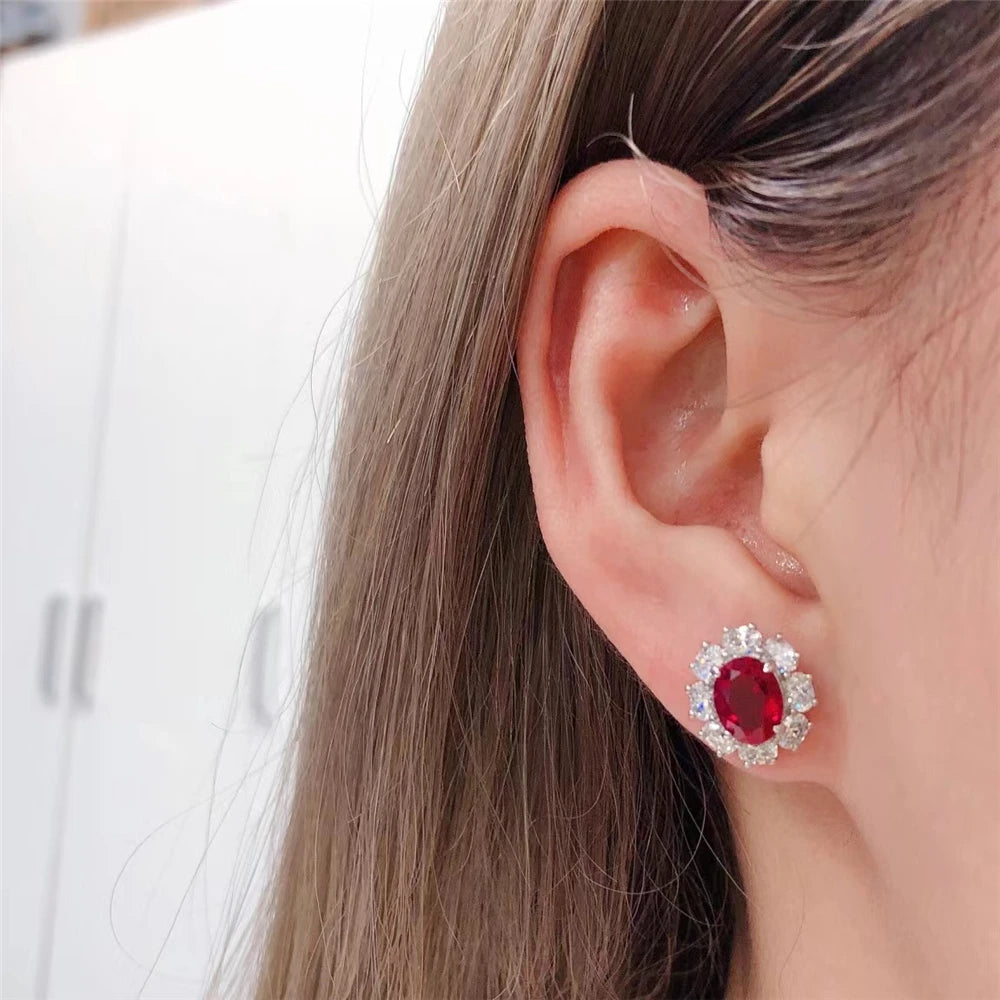 Boucles d'Oreilles Rubis Or Blanc 18K – CLEVI Paris
