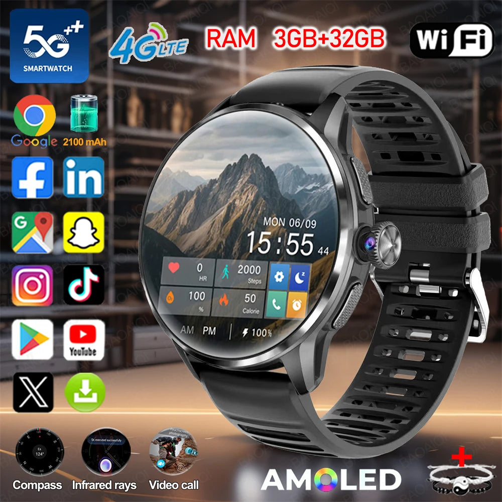 Montre connectée 4G AMOLED GPS 32 Go – CLEVI Paris