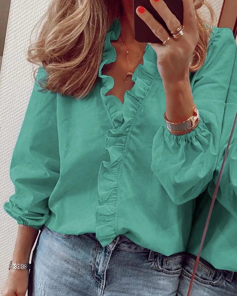 Chemise ample à volants femme – CLEVI Paris