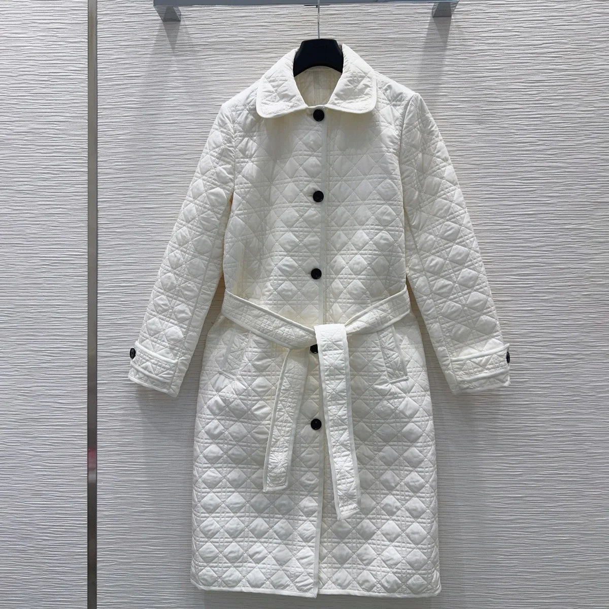 Manteau long matelassé ceinturé femme – CLEVI Paris