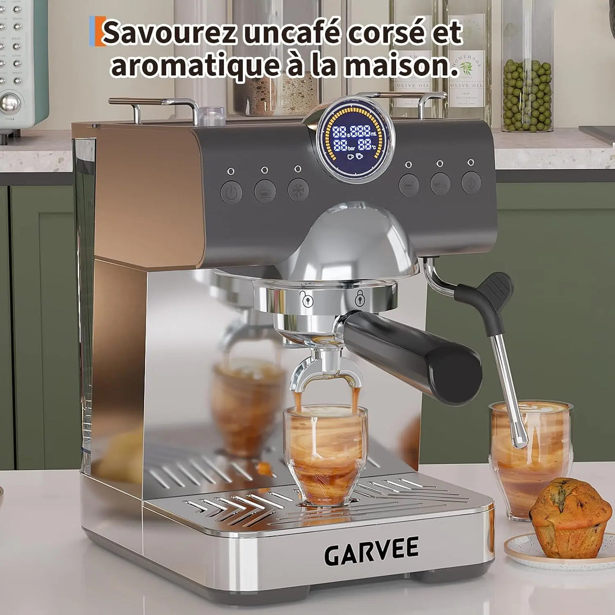 Machine à expresso 20 bars, réservoir 1,5 L – CLEVI Paris