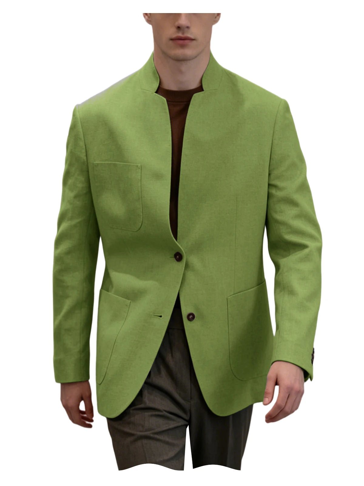 Blazer homme en lin – Col montant – CLEVI Paris