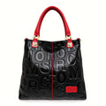 Sac Cabas Femme Cuir Vache Lettres Bicolore Noir & Rouge – CLEVI Paris