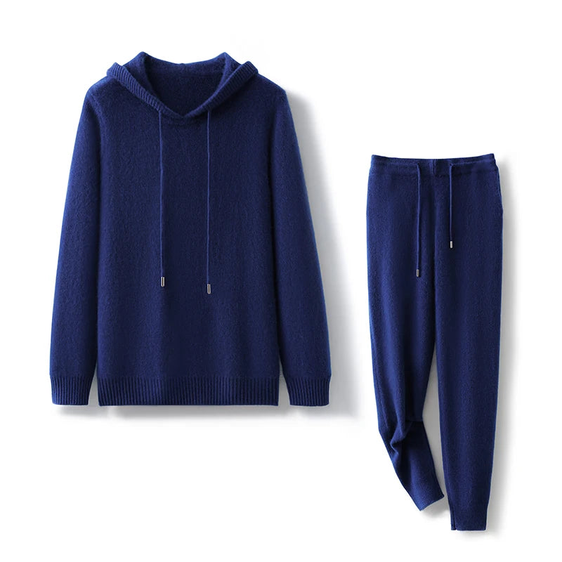 Ensemble homme en cachemire à capuche – CLEVI Paris