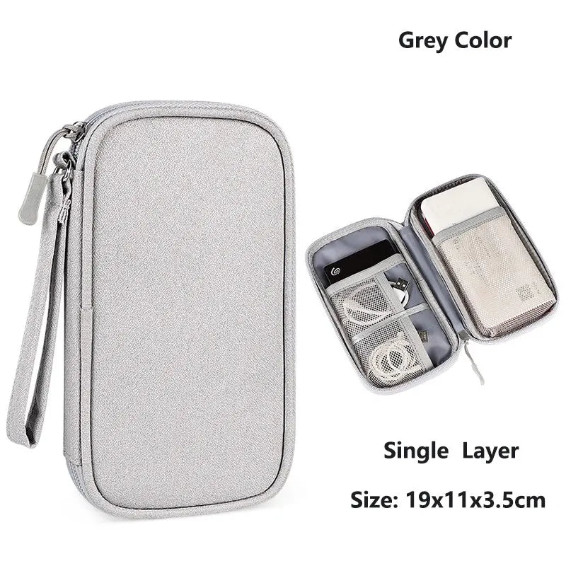 Pochette Organisateur Câbles Voyage Nylon Imperméable 1 ou 2 Couches – CLEVI Paris