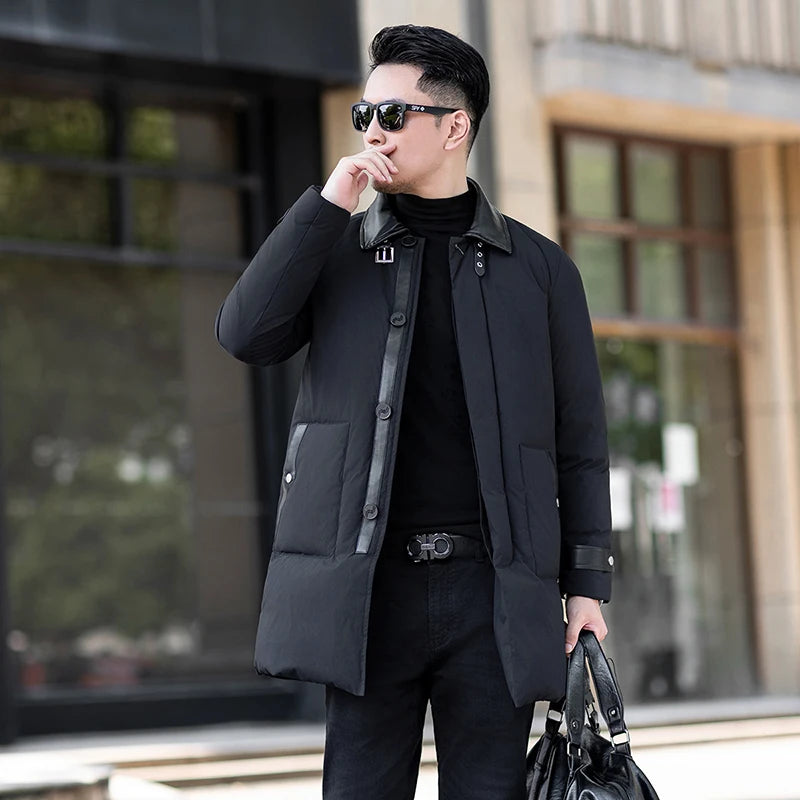 Manteau homme en duvet à finitions contrastées – CLEVI Paris