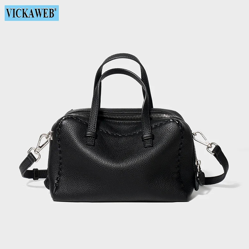Sac Seau Cuir Véritable 100% Femme 23x10x14cm Bandoulière 118cm – CLEVI Paris
