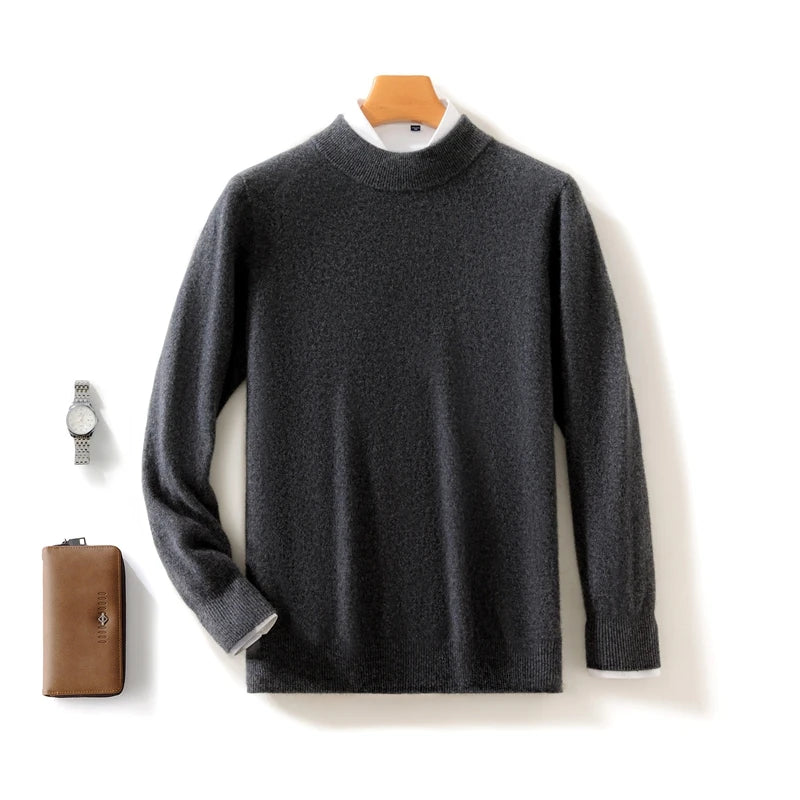 Pull homme en laine à col montant – CLEVI Paris