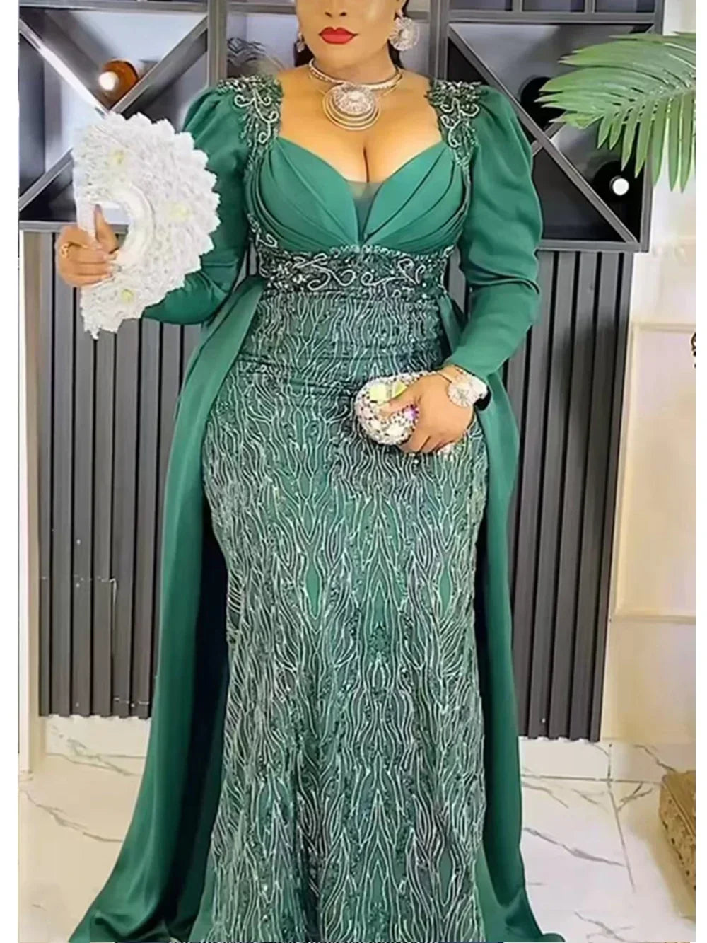 Robe longue africaine de fête – CLEVI Paris