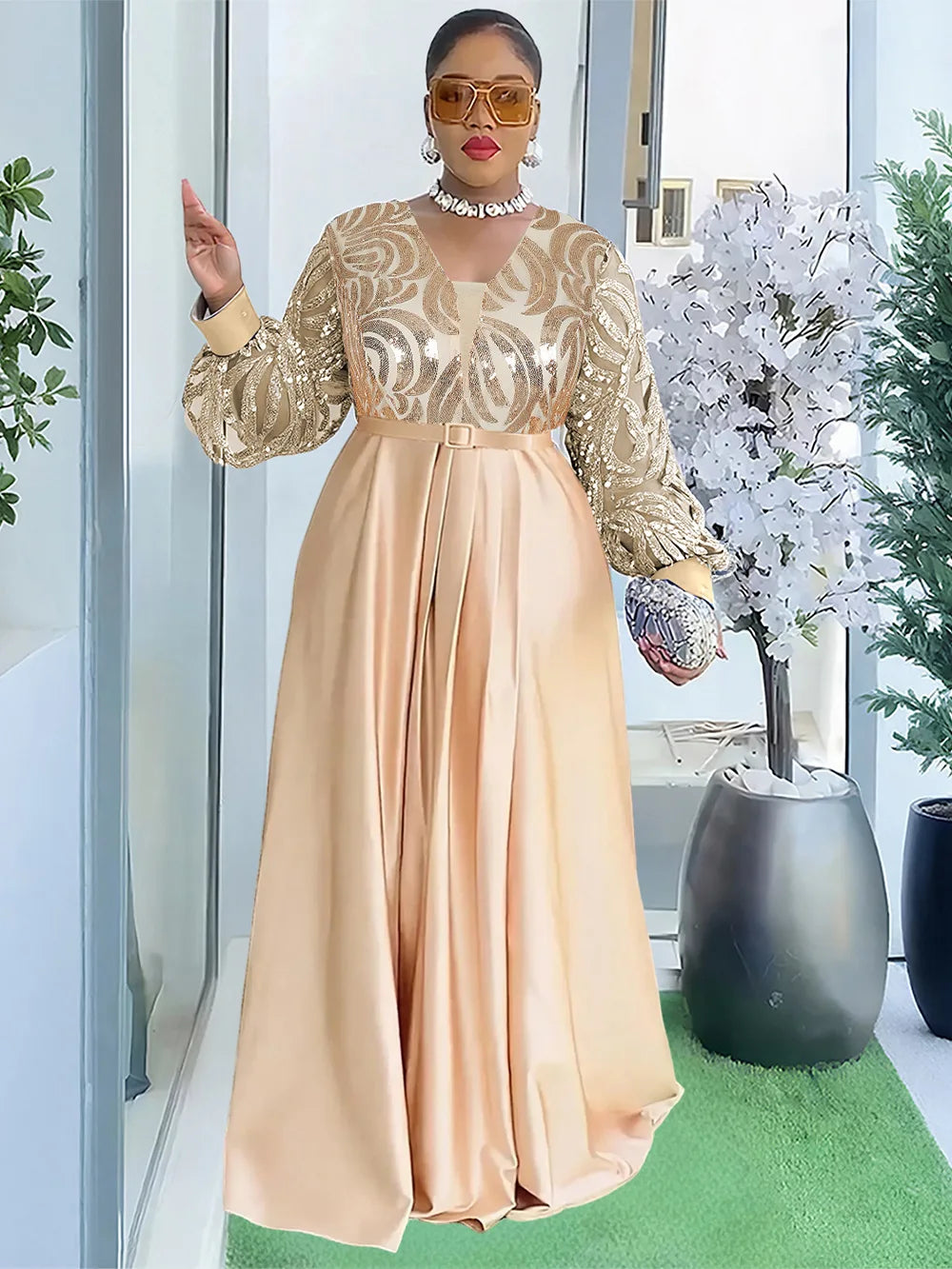 Robe maxi africaine de mariage – CLEVI Paris