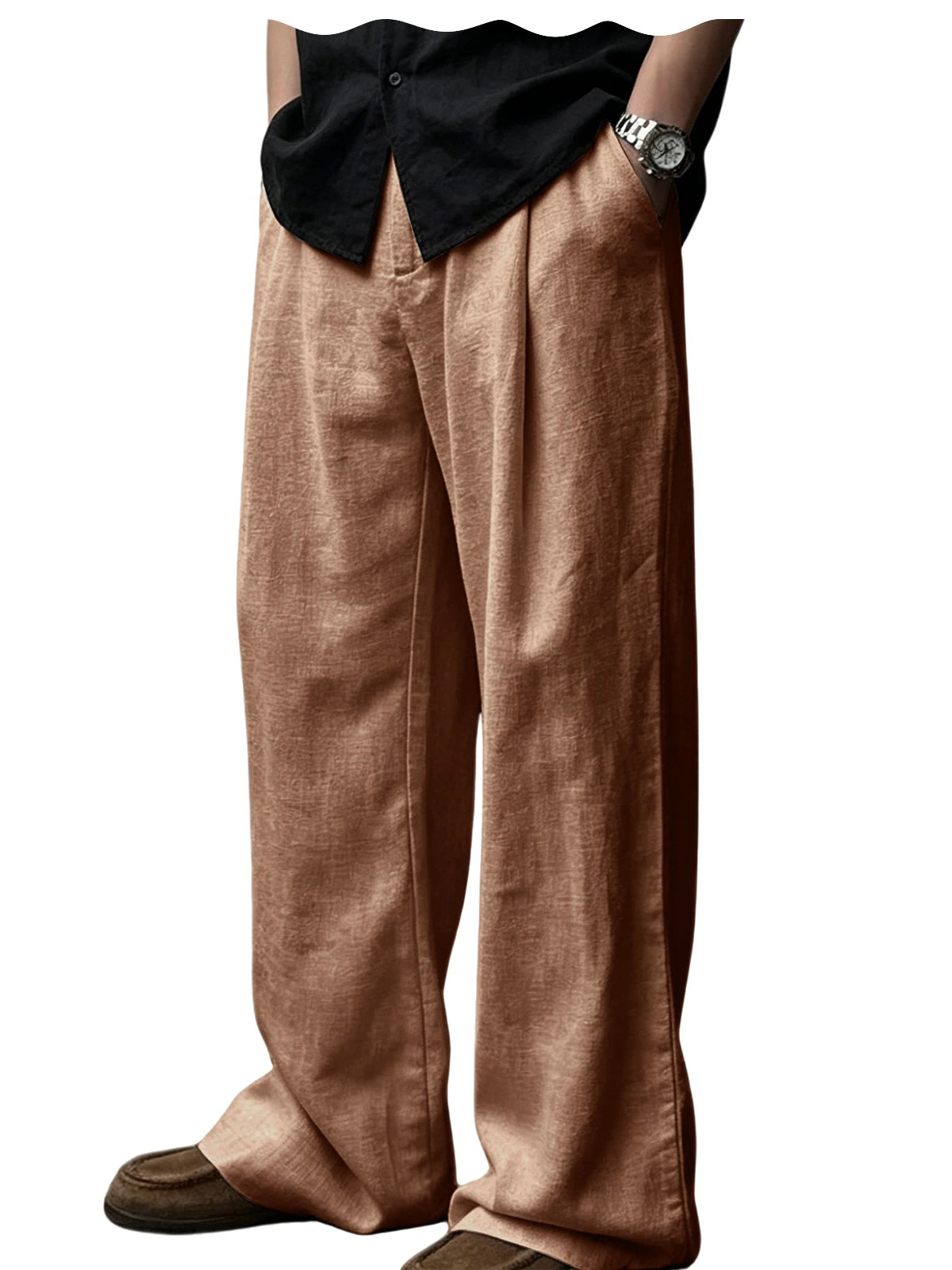 Pantalon en lin coupe ample – CLEVI Paris