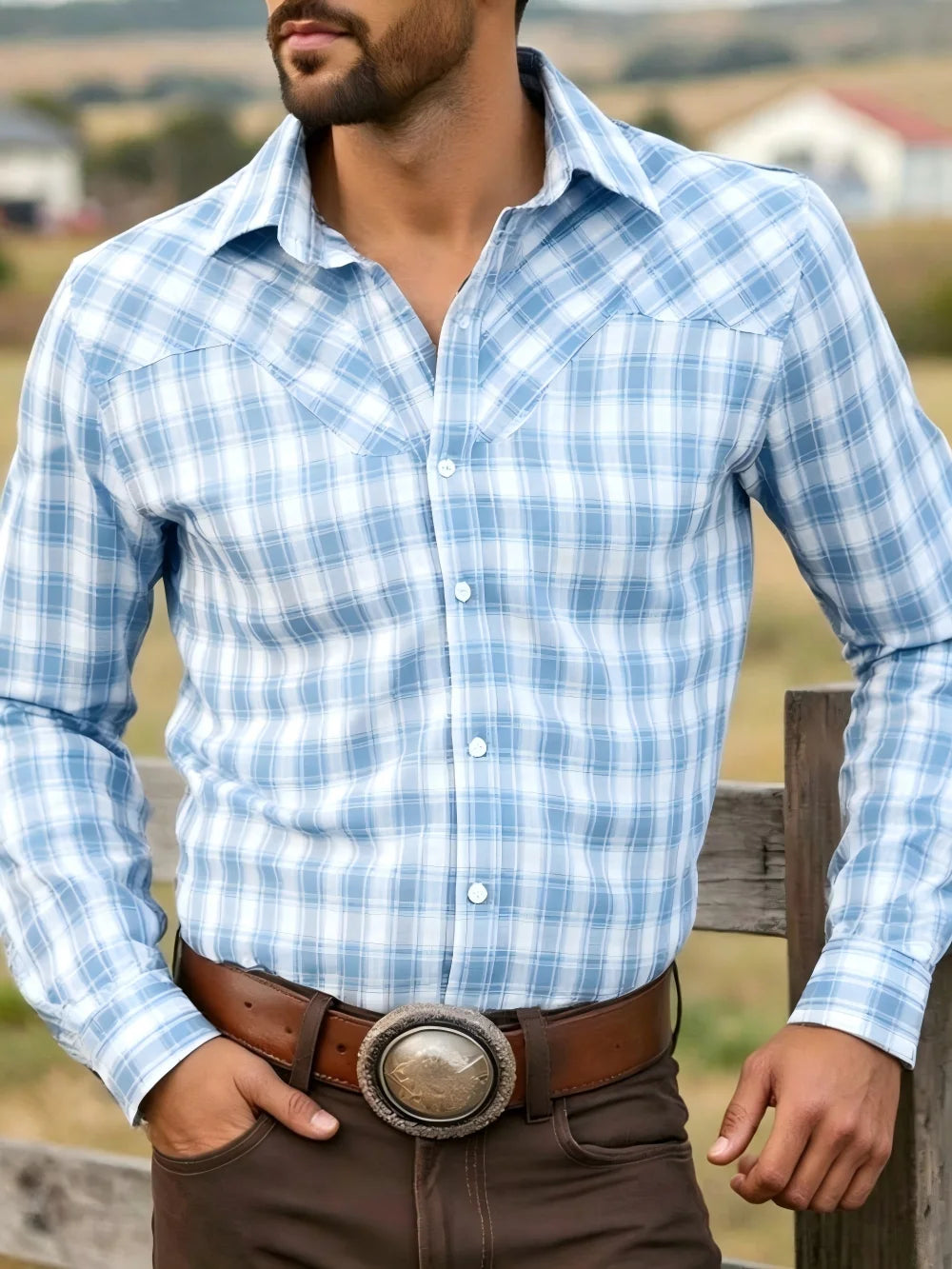 Chemise homme à carreaux manches longues – CLEVI Paris